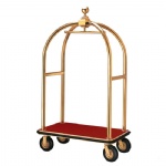 Dome Head Stainless Steel Hotel Luggage Service Cart